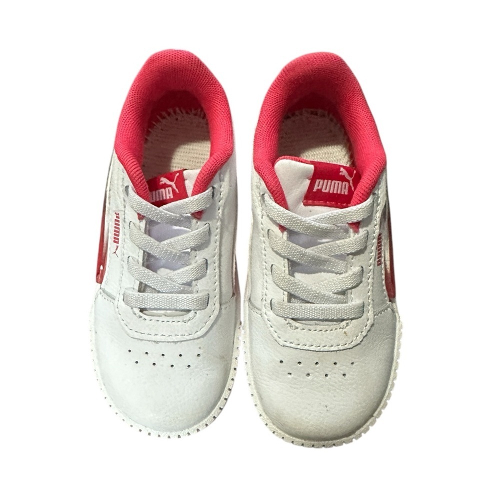 PUMA Toddler Sz 7, Carina 2.0 Jelly Fade Athletic Shoe, White / Pink /Lavender